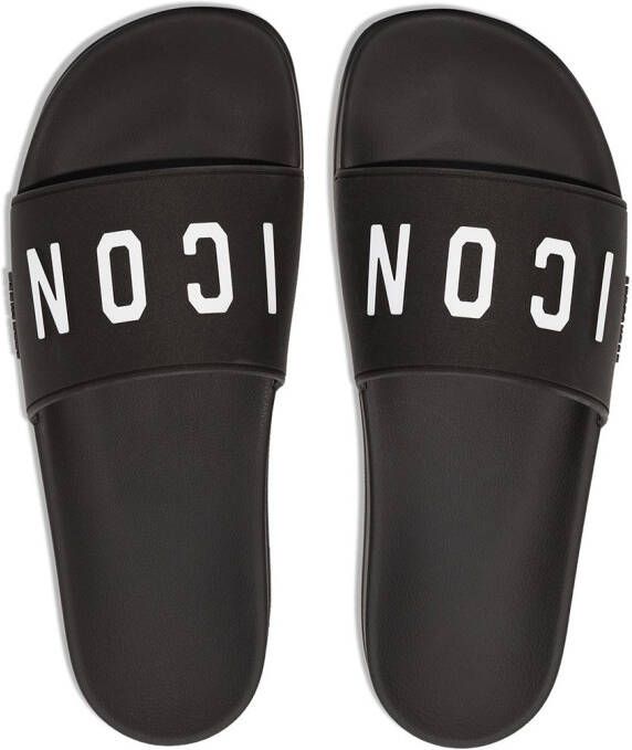 Dsquared2 Slippers met logoprint Zwart