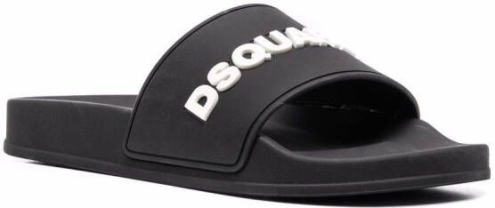 Dsquared2 Slippers met logoprint Zwart