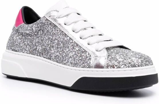 DSQUARED2 Sneakers met glitter Zilver