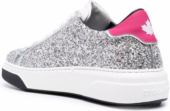 DSQUARED2 Sneakers met glitter Zilver