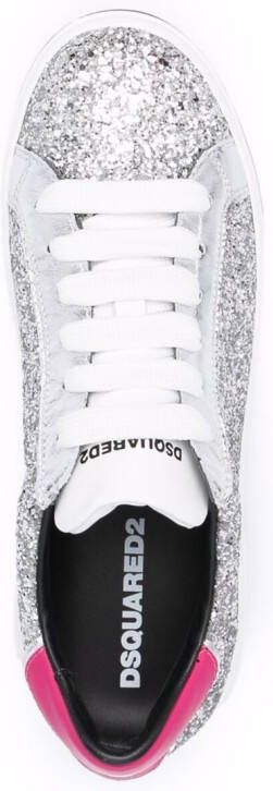 DSQUARED2 Sneakers met glitter Zilver