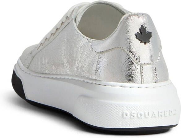 DSQUARED2 Sneakers met metallic afwerking Zilver