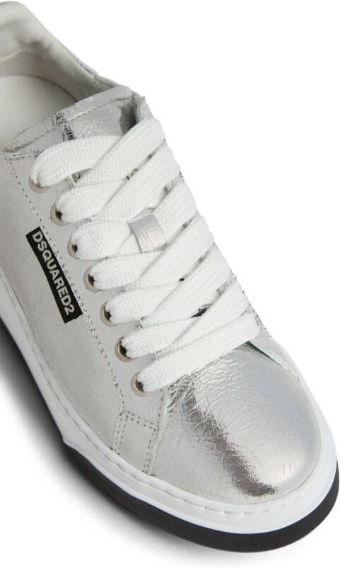 DSQUARED2 Sneakers met metallic afwerking Zilver