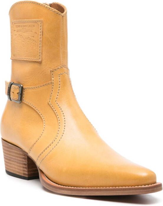 DSQUARED2 Tabi leren enkellaarzen Geel