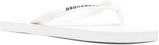 Dsquared2 Teenslippers met logo-reliëf Wit