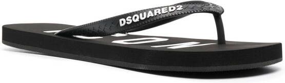 Dsquared2 Teenslippers met logoband Zwart