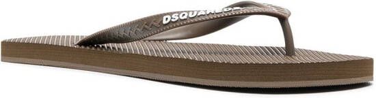 Dsquared2 Teenslippers met logoprint Bruin