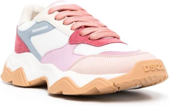 DSQUARED2 Wave leren sneakers Roze