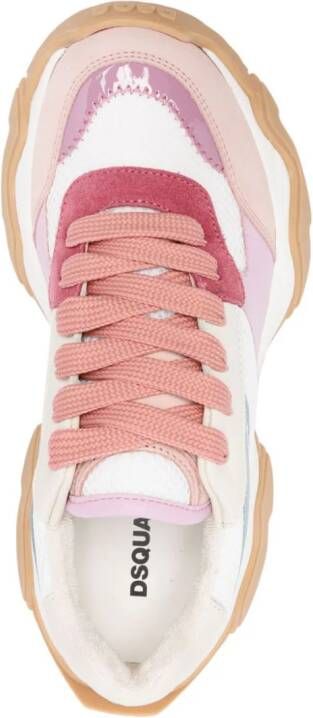 DSQUARED2 Wave leren sneakers Roze