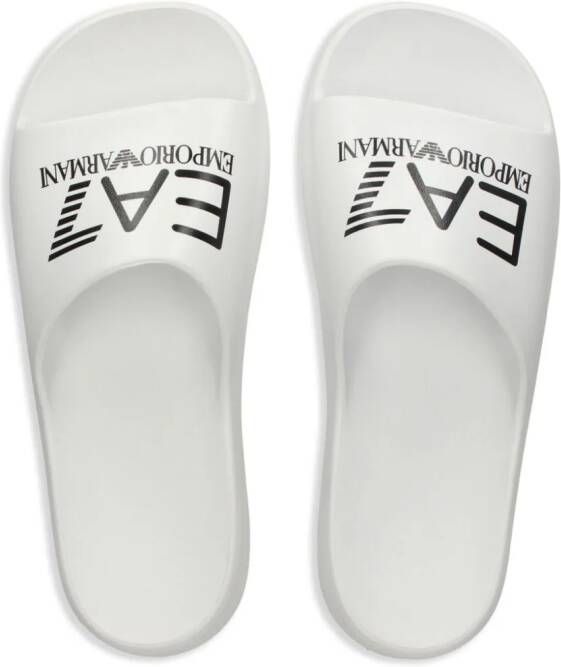 Ea7 Emporio Armani Crusher Distance slippers met logoprint Wit