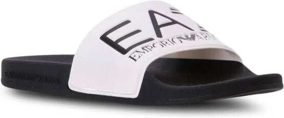 Ea7 Emporio Armani Slippers met logoprint Wit