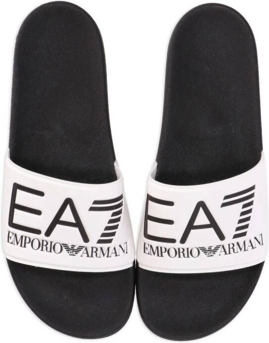 Ea7 Emporio Armani Slippers met logoprint Wit