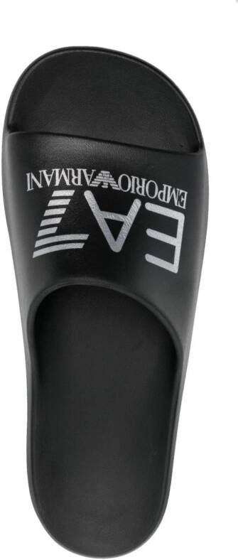 Ea7 Emporio Armani Slippers met logoprint Zwart