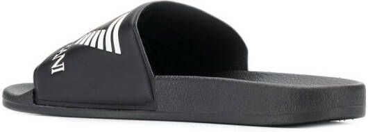 Ea7 Emporio Armani Slippers met logo-reliëf Zwart