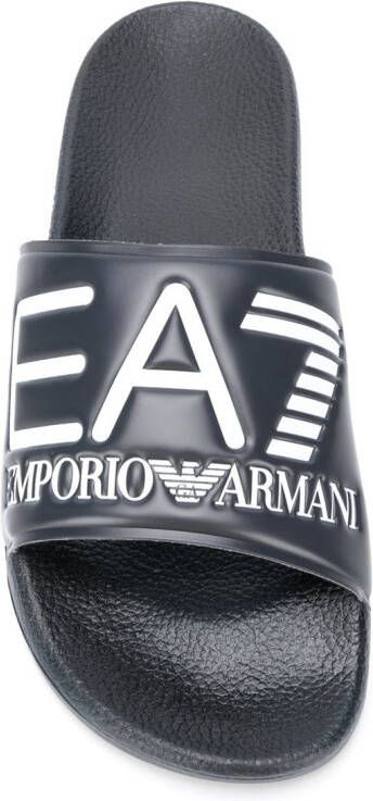 Ea7 Emporio Armani Slippers verfraaid met logo Blauw