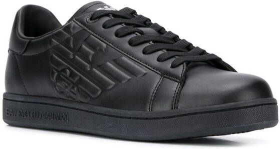 Ea7 Emporio Armani Sneakers met logo reliëf Zwart