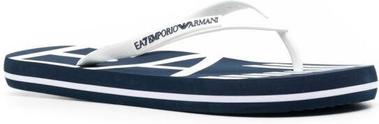 Ea7 Emporio Armani Teenslippers met logoprint Blauw