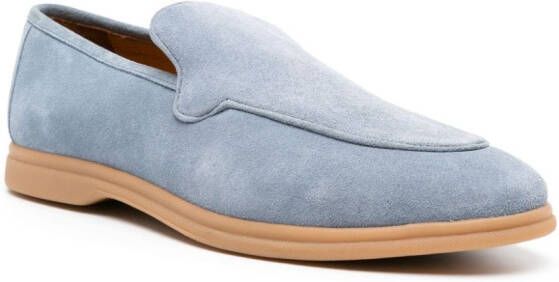 Eleventy Suède slippers Blauw