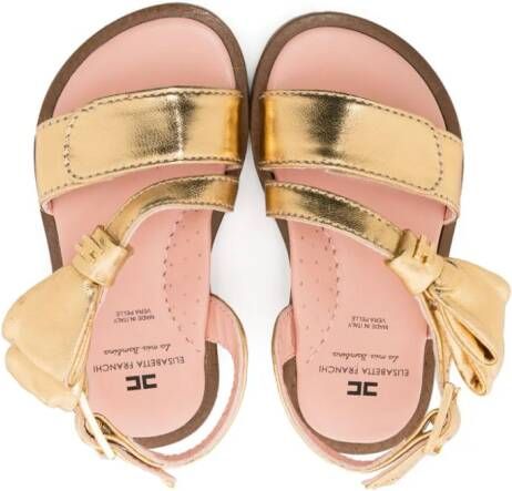 Elisabetta Franchi La Mia Bambina Sandalen met strik Goud