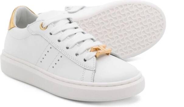 Elisabetta Franchi La Mia Bambina Leren sneakers Wit