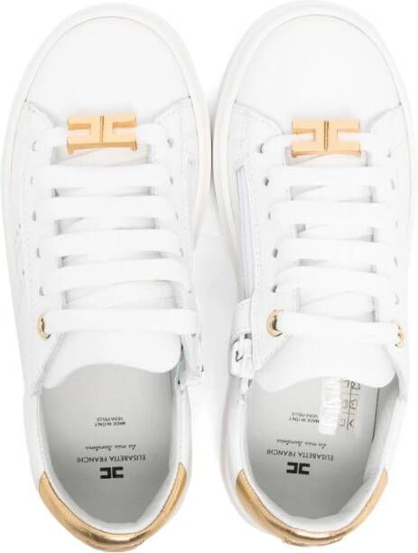 Elisabetta Franchi La Mia Bambina Leren sneakers Wit