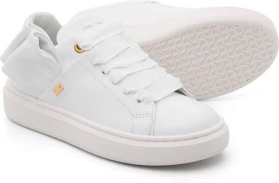 Elisabetta Franchi La Mia Bambina Sneakers met strikdetail Wit