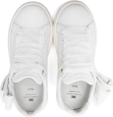 Elisabetta Franchi La Mia Bambina Sneakers met strikdetail Wit