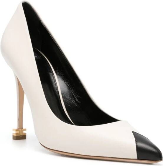 Elisabetta Franchi Leren pumps Wit