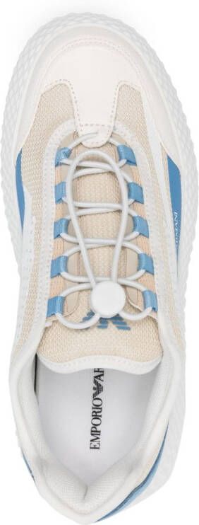 Emporio Armani Chunky sneakers met vlakken en mesh Wit