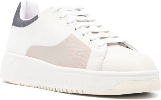 Emporio Armani Sneakers met colourblocking Beige