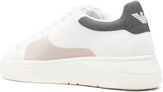 Emporio Armani Sneakers met colourblocking Beige