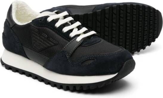 Emporio Armani Kids Sneakers met mesh Blauw