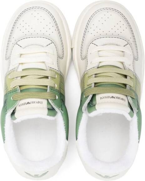 Emporio Armani Kids gradient lace-up sneakers Wit