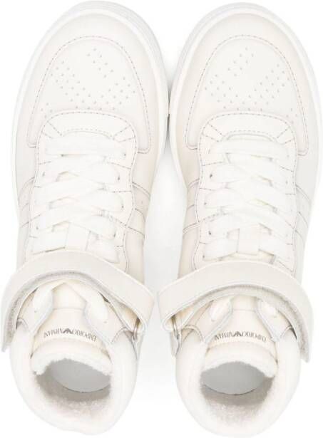 Emporio Armani Kids Leren sneakers Wit