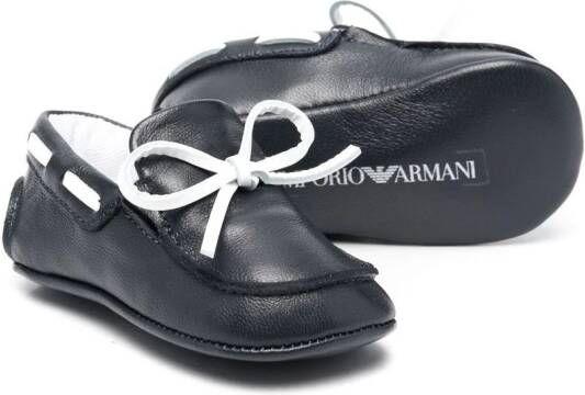 Emporio Armani Kids Schoentjes verfraaid met strik Blauw