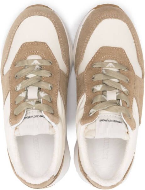 Emporio Armani Kids Sneakers met vlakken Beige