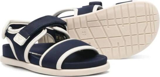 Emporio Armani Kids Twill sandalen met logoprint Blauw