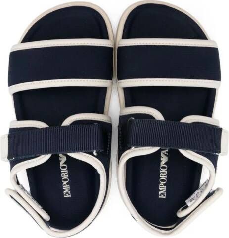 Emporio Armani Kids Twill sandalen met logoprint Blauw