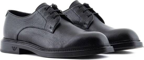 Emporio Armani Leren derby schoenen Zwart