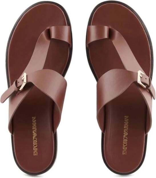 Emporio Armani Leren sandalen Bruin