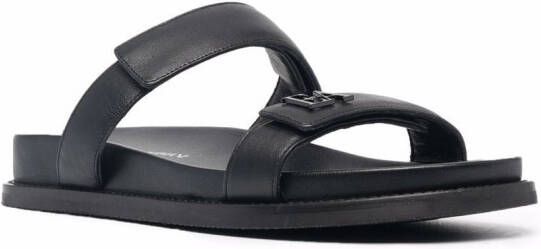 Emporio Armani Leren sandalen Zwart