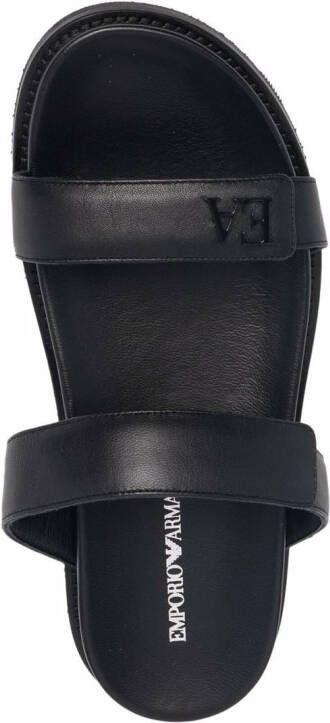 Emporio Armani Leren sandalen Zwart