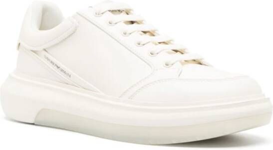 Emporio Armani Leren sneakers Beige