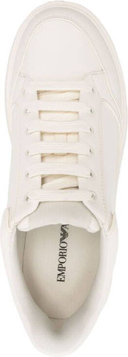 Emporio Armani Leren sneakers Beige