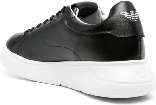 Emporio Armani Leren sneakers Zwart