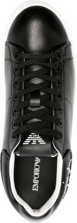 Emporio Armani Leren sneakers Zwart