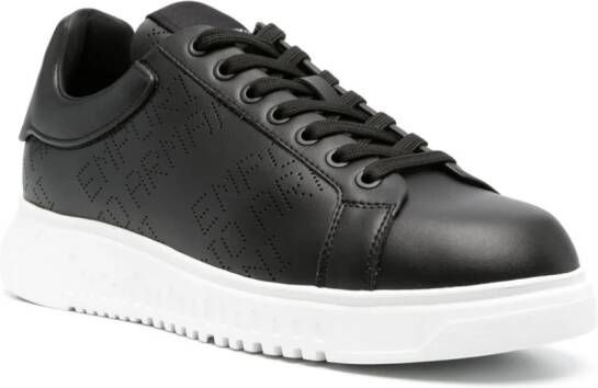 Emporio Armani Leren sneakers Zwart