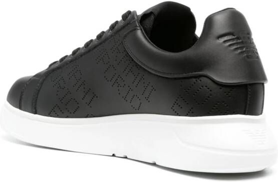 Emporio Armani Leren sneakers Zwart