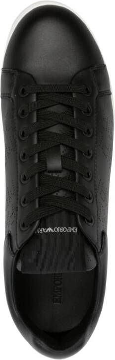 Emporio Armani Leren sneakers Zwart