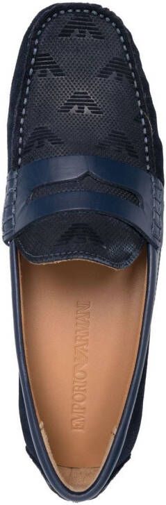 Emporio Armani Loafers met logo-reliëf Blauw